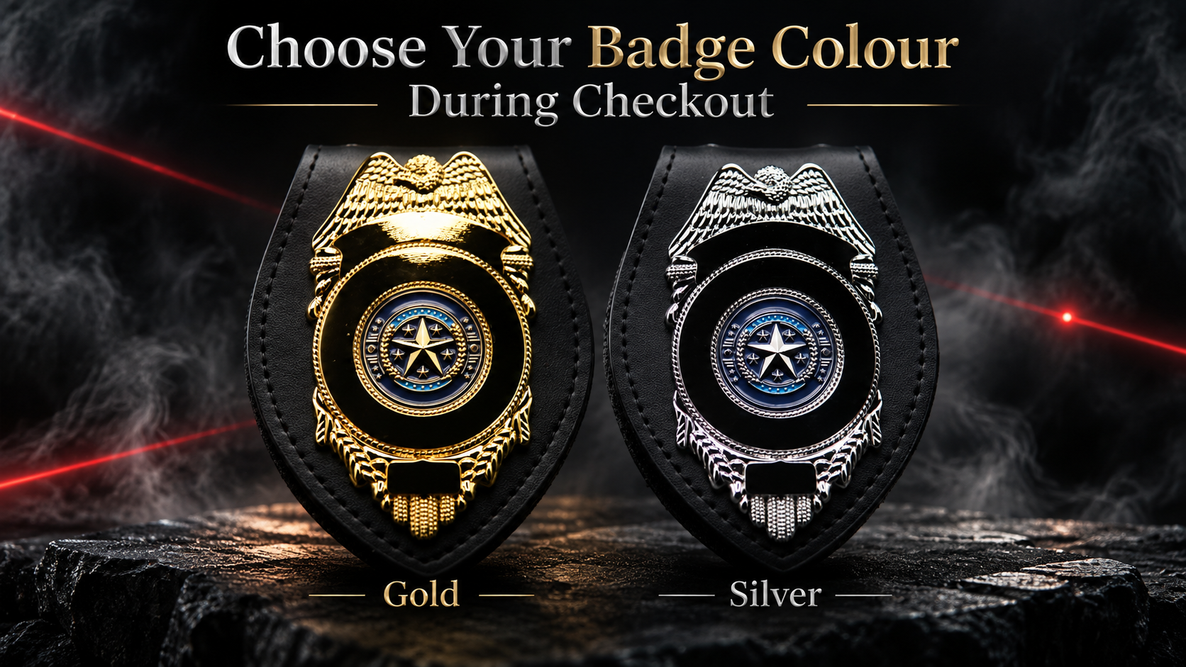 Custom Police Badge 3 in gold and silver